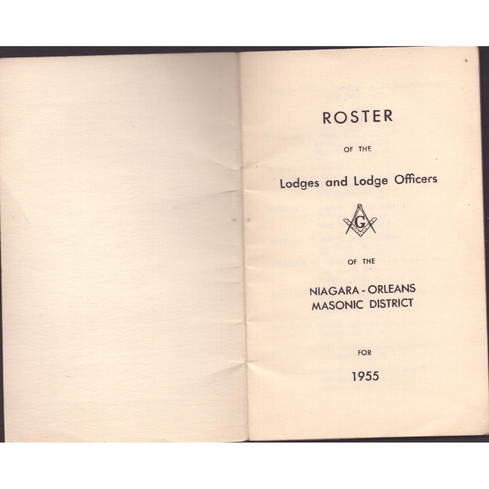 1955 Roster of Lodges and Lodge Officers Niagara-Orleans Masonic District - Picture 3 of 3